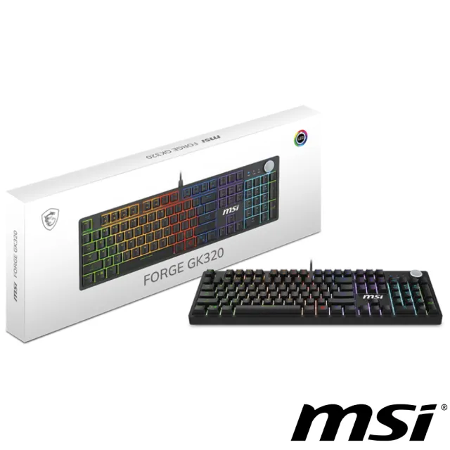 【MSI 微星】FORGE GK320 RED TC 電競鍵盤(機械紅軸)
