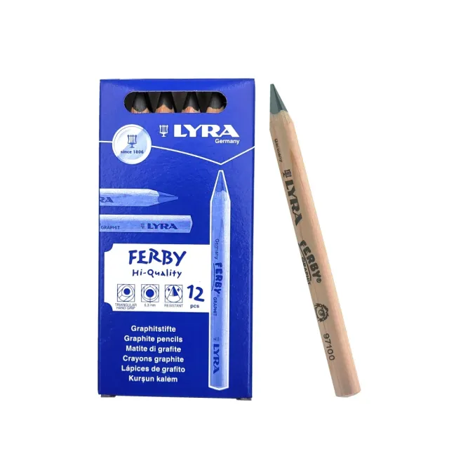 【LYRA】兒童三角原木鉛筆12cm(12入)｜大三角鉛筆 短12支 三角筆 粗鉛筆 粗三角鉛筆 學齡前鉛筆