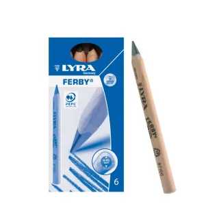 【LYRA】兒童三角原木鉛筆12cm(6入)｜德國製 三角鉛筆 大三角鉛筆 粗鉛筆 學齡前鉛筆 粗三角鉛筆