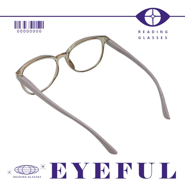 【EYEFUL】濾藍光老花眼鏡 女款圓框大鏡片(舒適 耐用 古典優雅高質感)