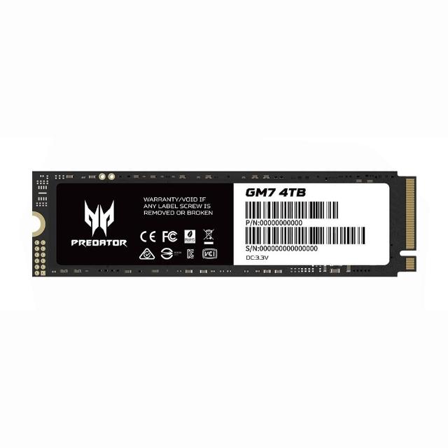 【Acer 宏碁】Predator GM7 4TB M.2 PCIe Gen4 ssd固態硬碟 5年保固(最高讀取7200MB/s)