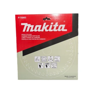 【MAKITA 牧田】P-75063 鎢鋼鋸片 255x25.4x100 木工鋸片 木材 圓鋸片