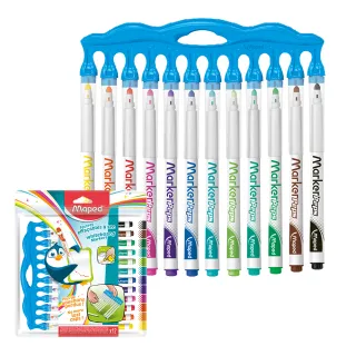 【Maped】連蓋式兒童專用白板筆12色(兒童白板筆 連蓋白板筆 酒精型墨水)
