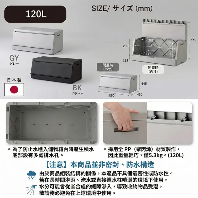 【RISU】RISU｜SOLOW 掀蓋式多功能收納箱 120L