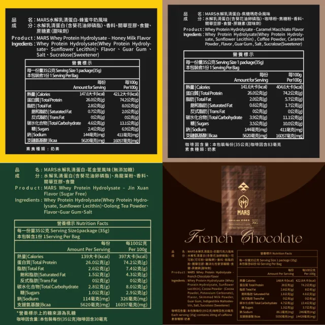 【MARS 戰神】水解乳清蛋白 口味任選(35gX60包/盒)