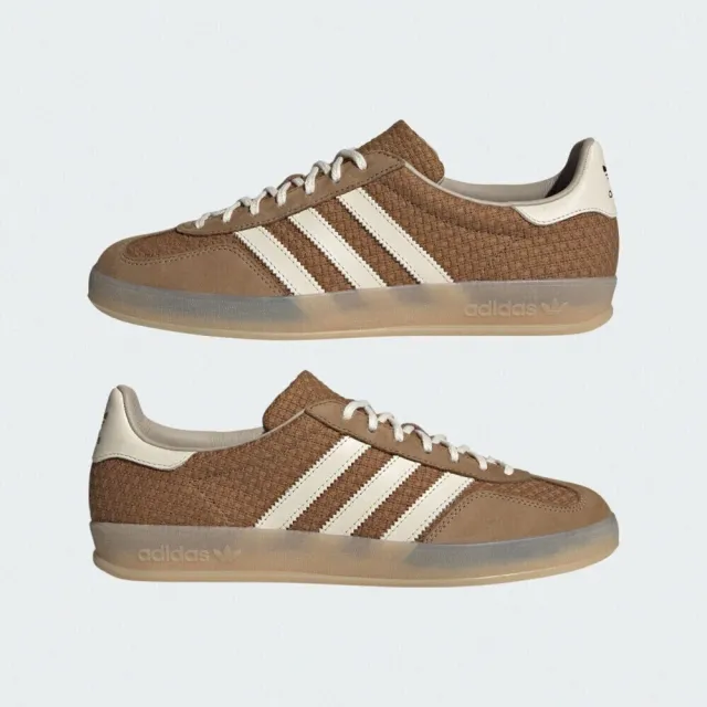 【adidas 愛迪達】Gazelle Indoor 男女 運動休閒鞋 麂皮 果凍底 舒適 棕 米白(JR8851)