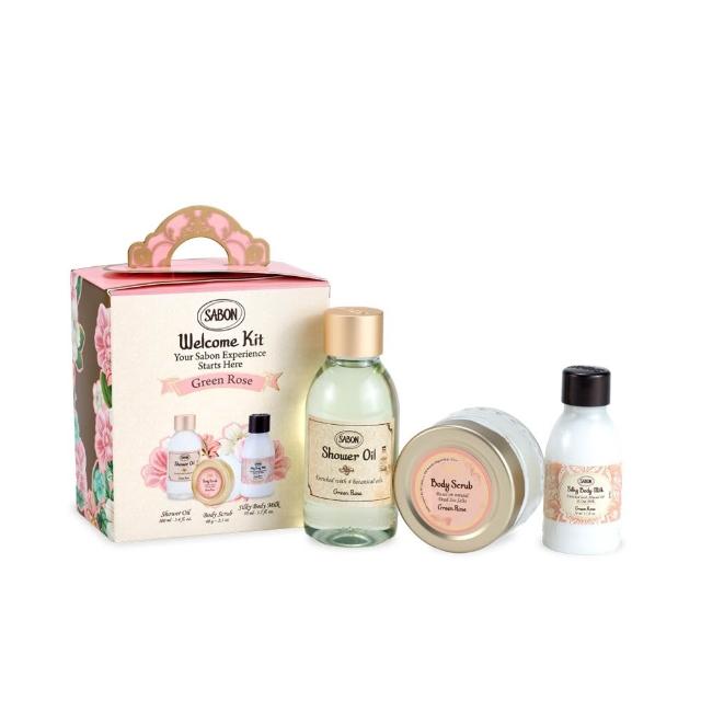 【SABON】官方直營 明星三部曲推薦組禮盒(沐浴油100ml+身體磨砂膏60g+絲綢身體乳50ml)