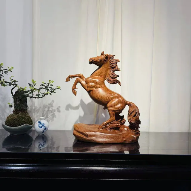【桃花源創意工坊】躍馬成功木雕