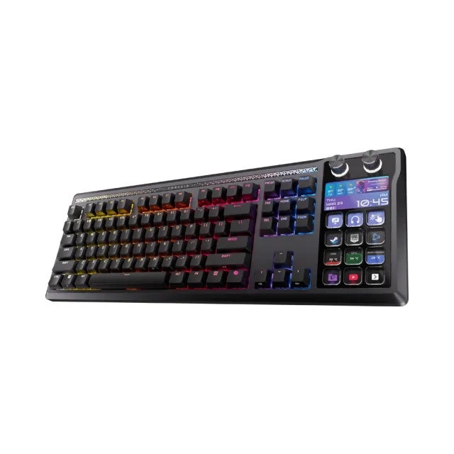 【CORSAIR 海盜船】GALLEON 100 海皇SD多媒體 5吋LCD RGB機械鍵盤(紫軸/黑)