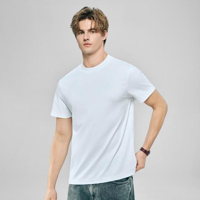【GIORDANO 佐丹奴】男裝細緻抗皺修身素色短袖T恤 Liquid Touch系列(多色任選)