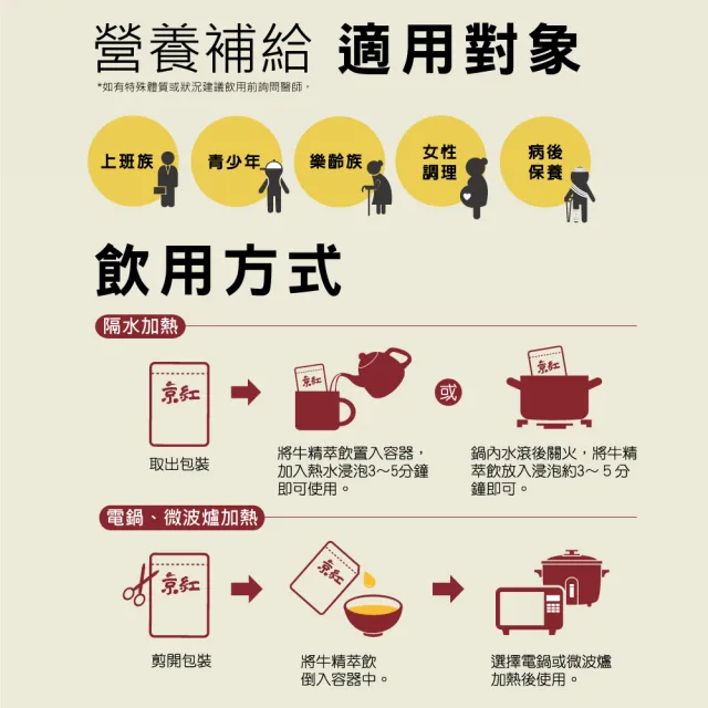 【京紅】原味冷凍牛精萃飲-80入(環保包組)
