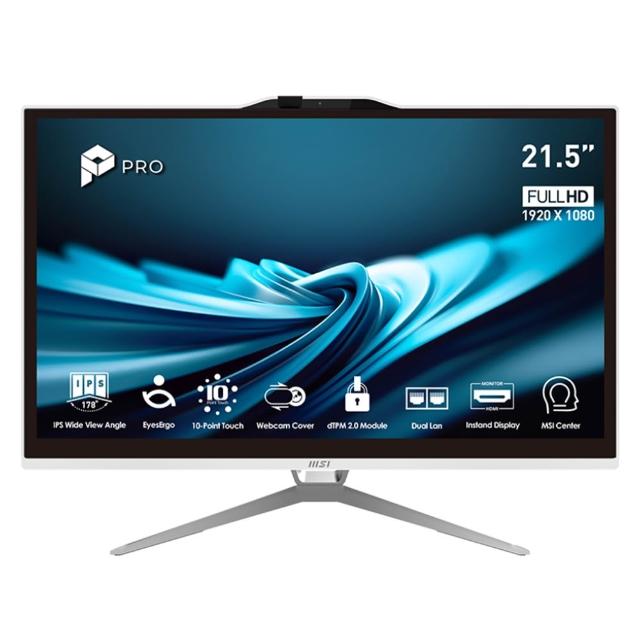 【MSI 微星】21.5型 G7400 AIO液晶觸控電腦(PRO AP222T 14MA-660TW/G7400/8G/128G SSD/W11Pro)