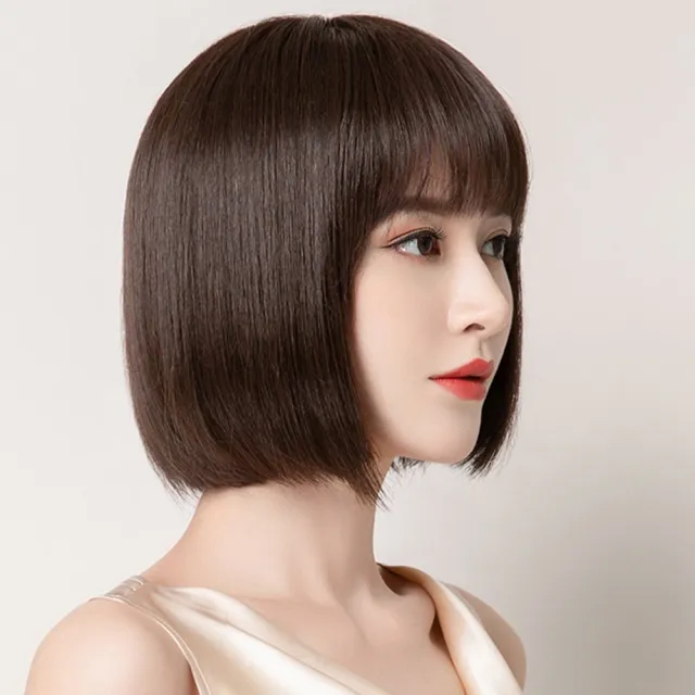 【LEESA】全套頭假髮\真人髮絲\假髮\女生假髮\短髮假髮\透氣假髮\真人假髮\波波頭假髮\遞針圓旋款