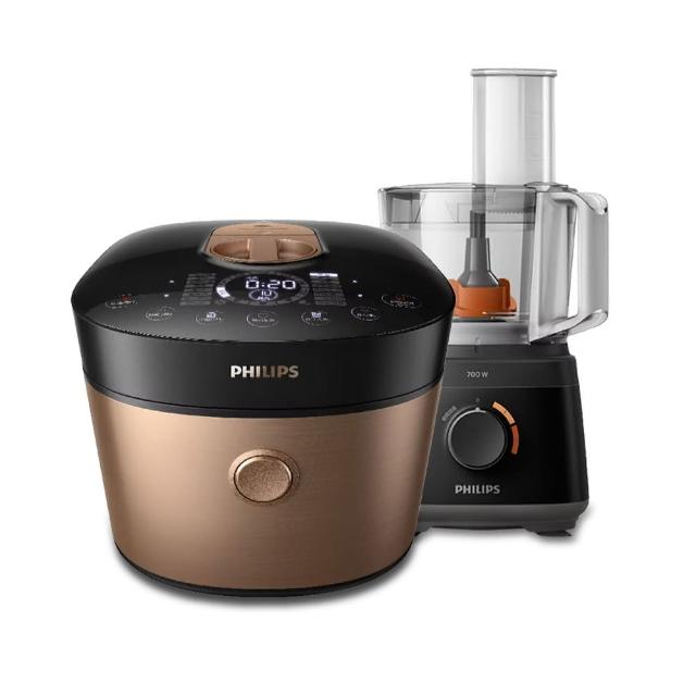 【Philips 飛利浦】智慧萬用鍋-金小萬加廚神料理機_HD2195加HR7320