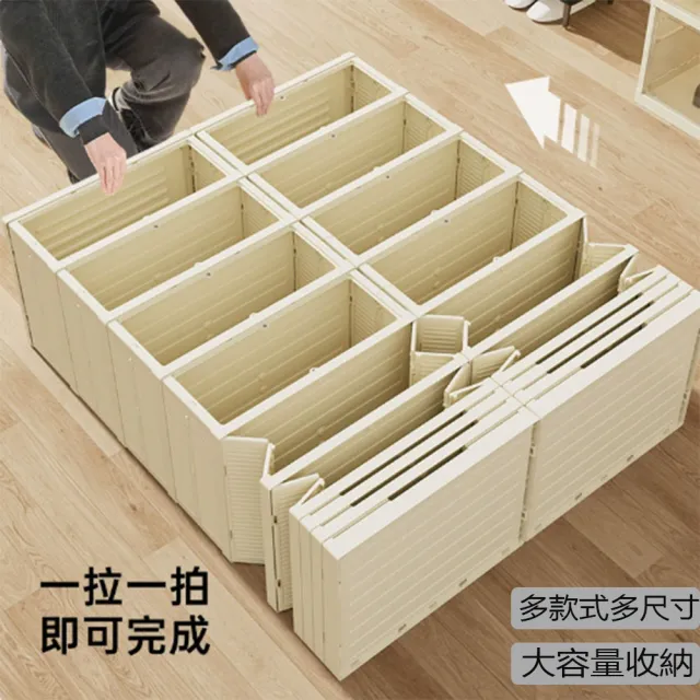 【EARISE 雅蘭仕】騰宏 1高2矮透明磁吸免安裝收納盒 鞋櫃收納雙排一體式 可折疊鞋架 鞋子防塵鞋盒