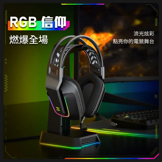 【AZOMA】Zenith1 RGB 電競耳機麥克風 邊界黑/幻綠白 耳機 麥克風(耳麥 入門款)