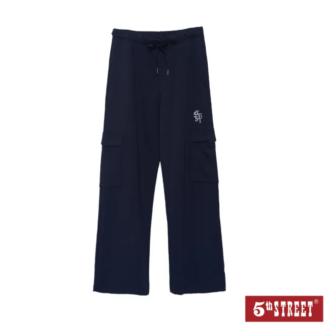 【5th STREET】男裝 長褲 直筒褲 寬褲 黑色(951174)