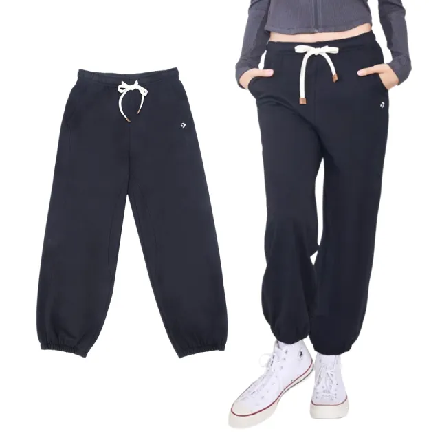 【CONVERSE】Ft Fleece Jogger Total 女款 黑色 抓絨 長褲 WCJ435-GHM