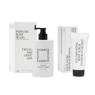 【KLOWER PANDOR】KP記憶香氛 ME TIME時光香水嫩白沐浴露480ml+香水柔膚透光磨砂露200ml