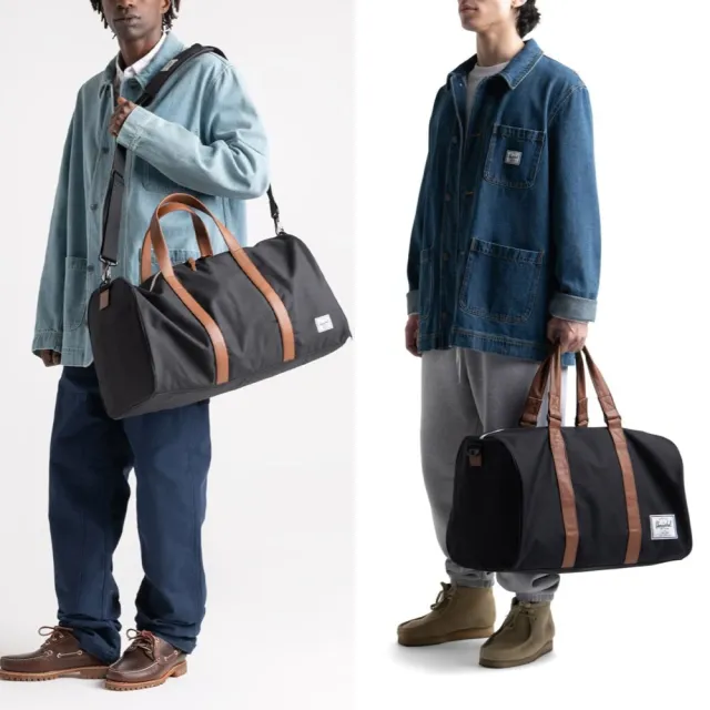 【Herschel】雙11 高階 Novel 大型 ECO 環保 全黑 大容量 手提 側背 出國 行李 旅行 提袋(側邊有