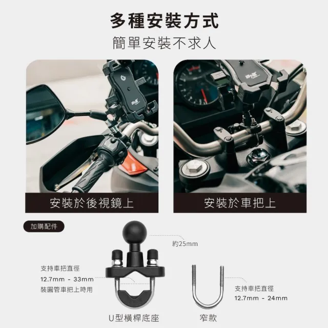 【grantclassic】四力架 2Pro 機車手機架 導航架 手機支架(官方直營 軍規級手機架 外送指定款)