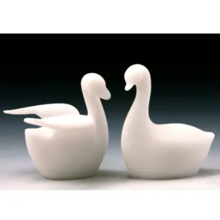 【Gallery Chuan 筌美術】依依天鵝 Incredible Incredible Bliss (石雕 動物 天鵝 送禮 一對)
