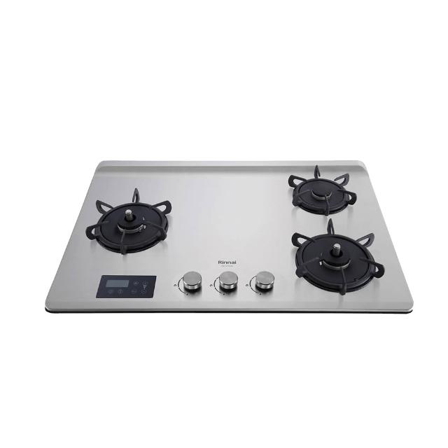 【林內】左單口三口緻溫定溫定時不鏽鋼檯面爐 RB-A3760S(L) 含基本安裝