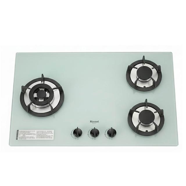 【林內】三口左單口防漏白玻璃檯面爐 RB-302GH(WL) 含基本安裝