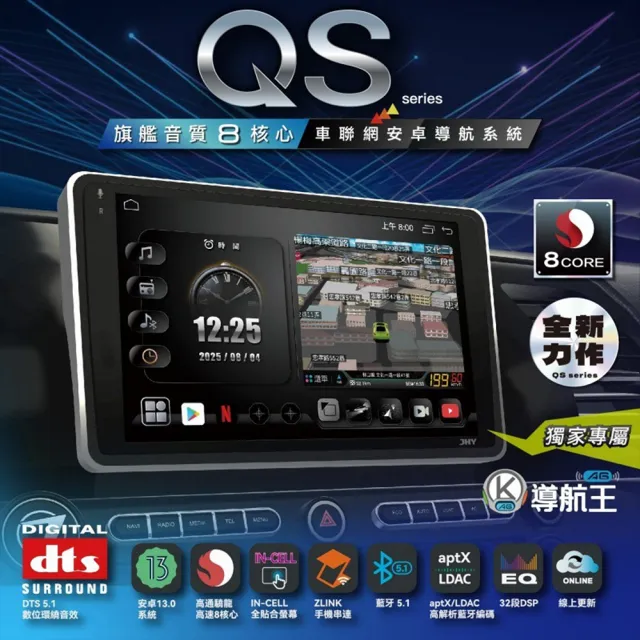 【JHY】JHY QS93 13吋 4G LTE安卓急速八核心多媒體導航車用主機 不含修飾框 送安裝_車麗屋