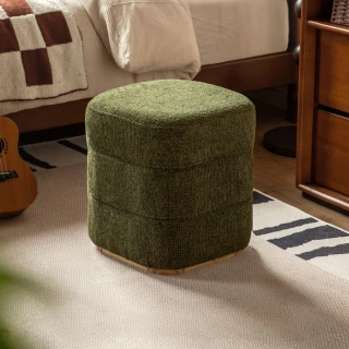 【hoi! 好好生活】YW彩豆雪尼爾軟包化妝凳 蘇綠色