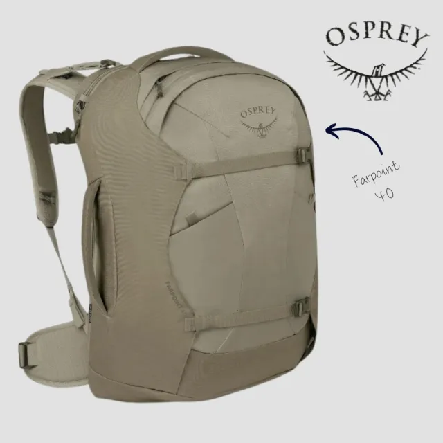 【Osprey】☆2026新改款☆ Farpoint 40 多功能旅行背包 男 淺木棕 Sawdust Tan (背包旅行 行李背包 登機包)