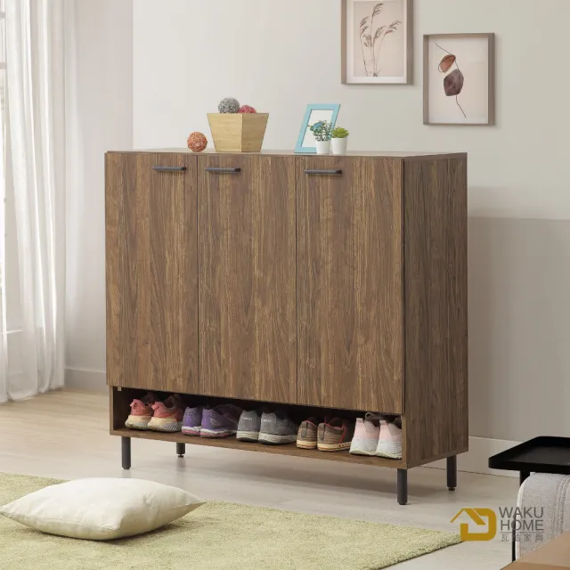 【WAKUHOME 瓦酷家具】Haven 4尺收納鞋櫃-胡桃色A006-L07
