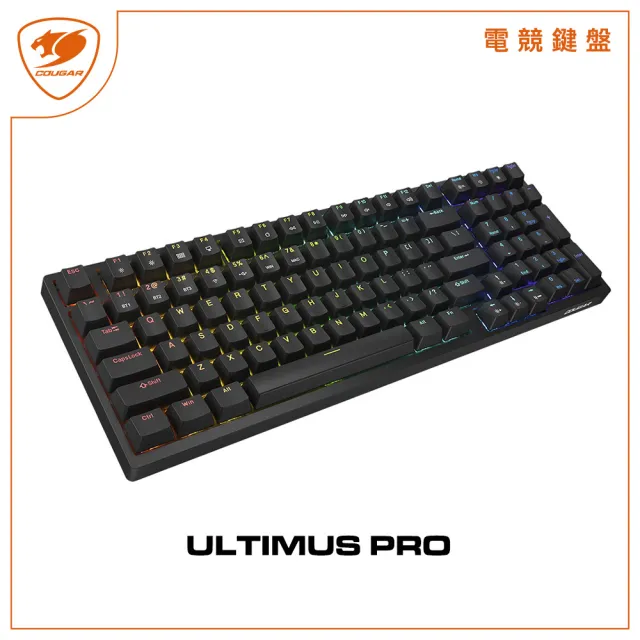 【COUGAR 美洲獅】ULTIMUS PRO 無線三模 機械軸鍵盤(有線/2.4GHz無線/藍牙/鍵帽有注音)