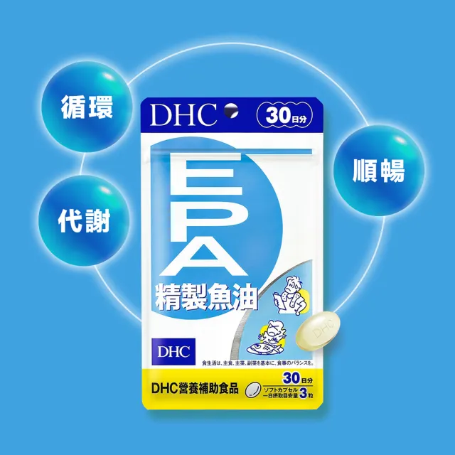 【DHC】精製魚油EPA 30日份(90粒/入 Omega-3 DHA 促進代謝)