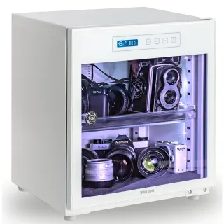 【SAMURAI 新武士】40公升 UVA藍光觸控式數位電子防潮箱(公司貨 月光白 UVA-040)