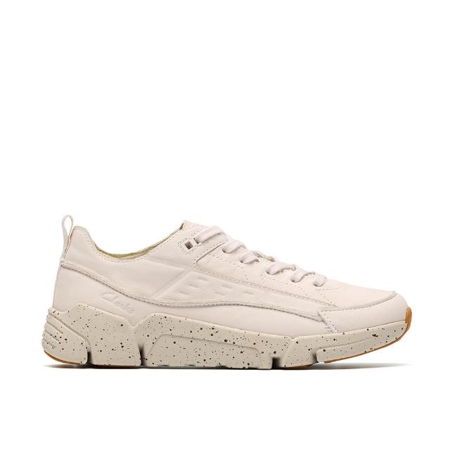 【Clarks】女鞋 三瓣鞋1.0-Tri Run.真皮簡約厚底運動休閒鞋 運動鞋 健走鞋(白色)(CLF85280C)