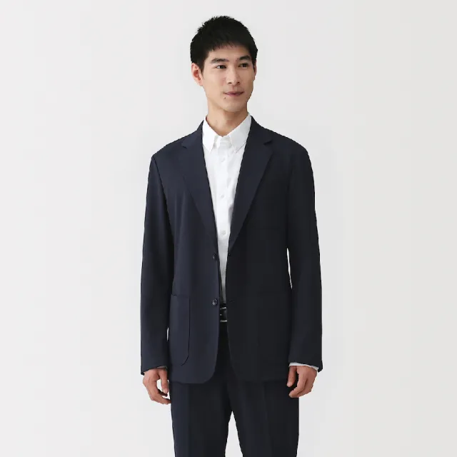 【MUJI 無印良品】男彈性針織外套(深灰/黑色/暗藍)