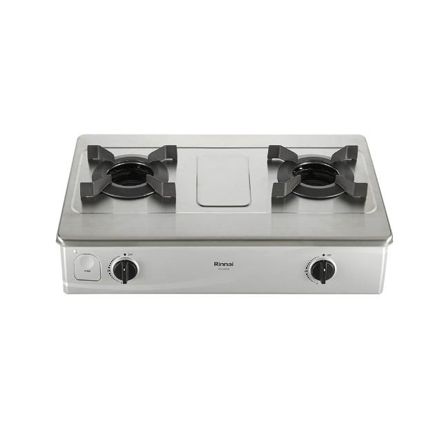 Rinnai 林內 RTS-N2701S 雙口內焰瓦斯爐，採用臺灣製造不鏽鋼爐臺與鑄鐵爐頭，尺寸702×212×422mm，電子連續點火，使用DC 1.5V電源。能源效率第一級，瓦斯消耗量8~9kW，適用天然氣及桶裝瓦斯。BSMI許可字號R41095，保固1年，標準安裝，安全高效的廚房必備選擇。