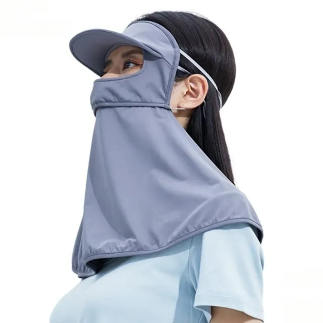 【KEDDY】女生遮陽帽-防曬面罩-透氣涼感-騎車護頸帽-臉部防曬帽子-防紫外線帽-防曬口罩-臉罩遮陽帽