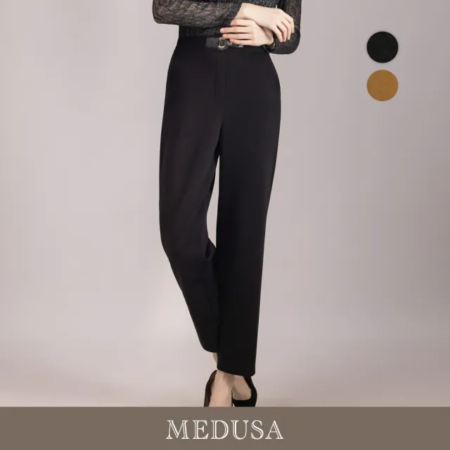 【MEDUSA 曼度莎】現貨-台灣製 知性金屬釦飾彈性西裝褲 - 2色（M-2L）｜女西裝褲 顯瘦西裝褲（701-32102）