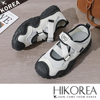 【HIKOREA】韓國空運。 X彈力魔鬼沾輕量回彈4CM厚底休閒鞋/版型偏小(71-3638/二色/現貨+預購)