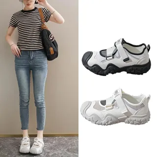 【HIKOREA】韓國空運。 X彈力魔鬼沾輕量回彈4CM厚底休閒鞋/版型偏小(71-3638/二色/現貨+預購)