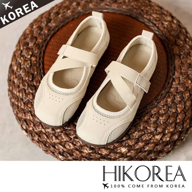 【HIKOREA】韓國空運。透氣滿分套腳輕量回彈2CM娃娃鞋/版型偏小(71-3640/三色/現貨+預購)