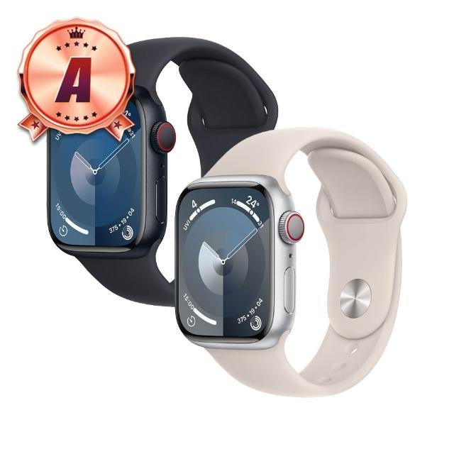 【Apple】A級福利品 Watch Series 9 LTE 45mm鋁金屬錶殼智慧手錶