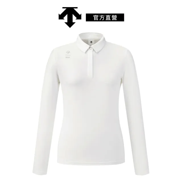 【DESCENTE】GOLF 迪桑特 女士 翻領長袖高爾夫上衣(白色)