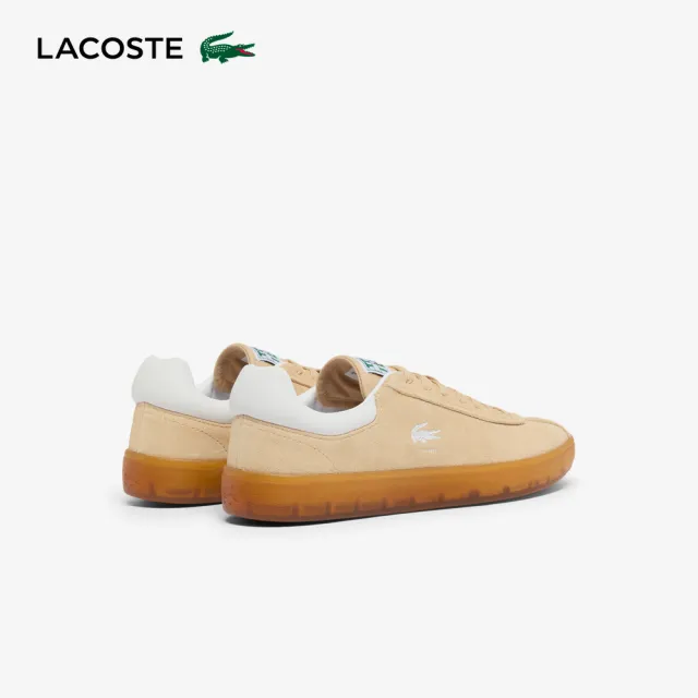 【LACOSTE】女鞋- Baseshot 麂皮運動休閒鞋(卡其色)