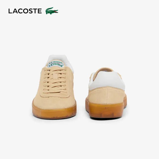 【LACOSTE】女鞋- Baseshot 麂皮運動休閒鞋(卡其色)