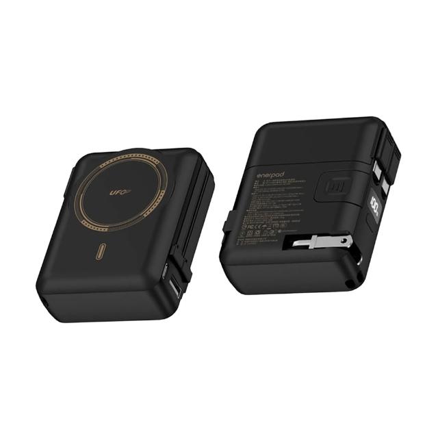 【enerpad】MT10000 固態電池 多合一磁吸行動電源 10000mAh 黑色 (公司貨/相容MagSafe/BSMI/CCC)