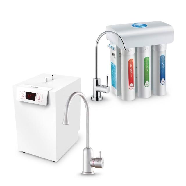 【賀眾牌】UW-2262HW-1+UR-5411JW-8廚下型淨熱組合(全濾芯NSF認證/冷熱飲水/逆滲透/LF龍頭/原廠)