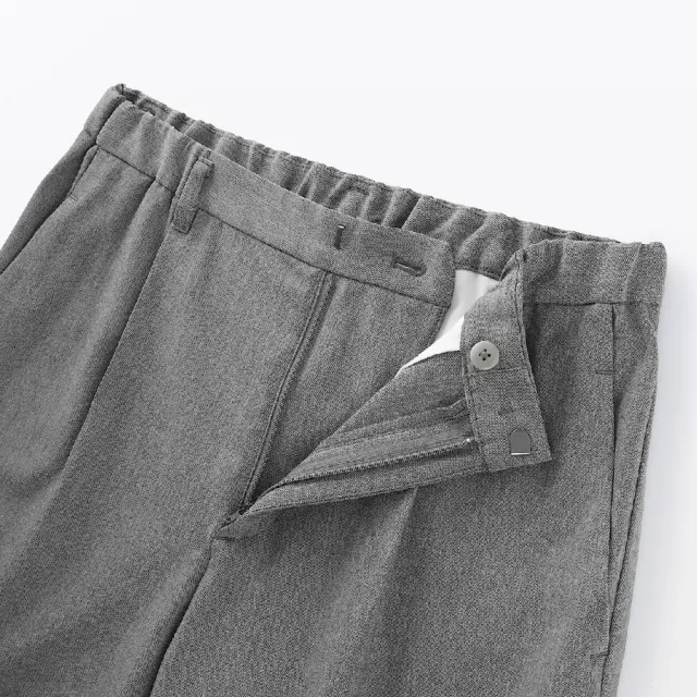 【MUJI 無印良品】女撥水加工彈性打褶錐形褲(灰色/黑色/暗藍)